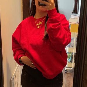Mens Red Crewneck